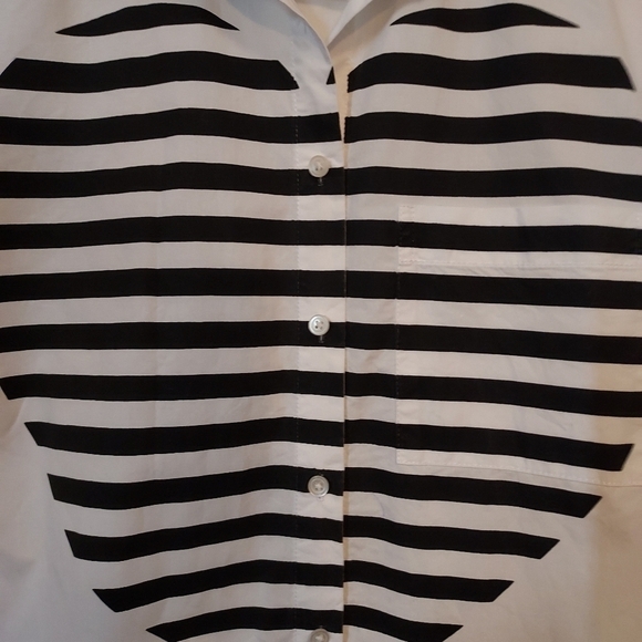 Madewell women's long sleeve white top with big stripe heart xs - Picture 6 of 10
